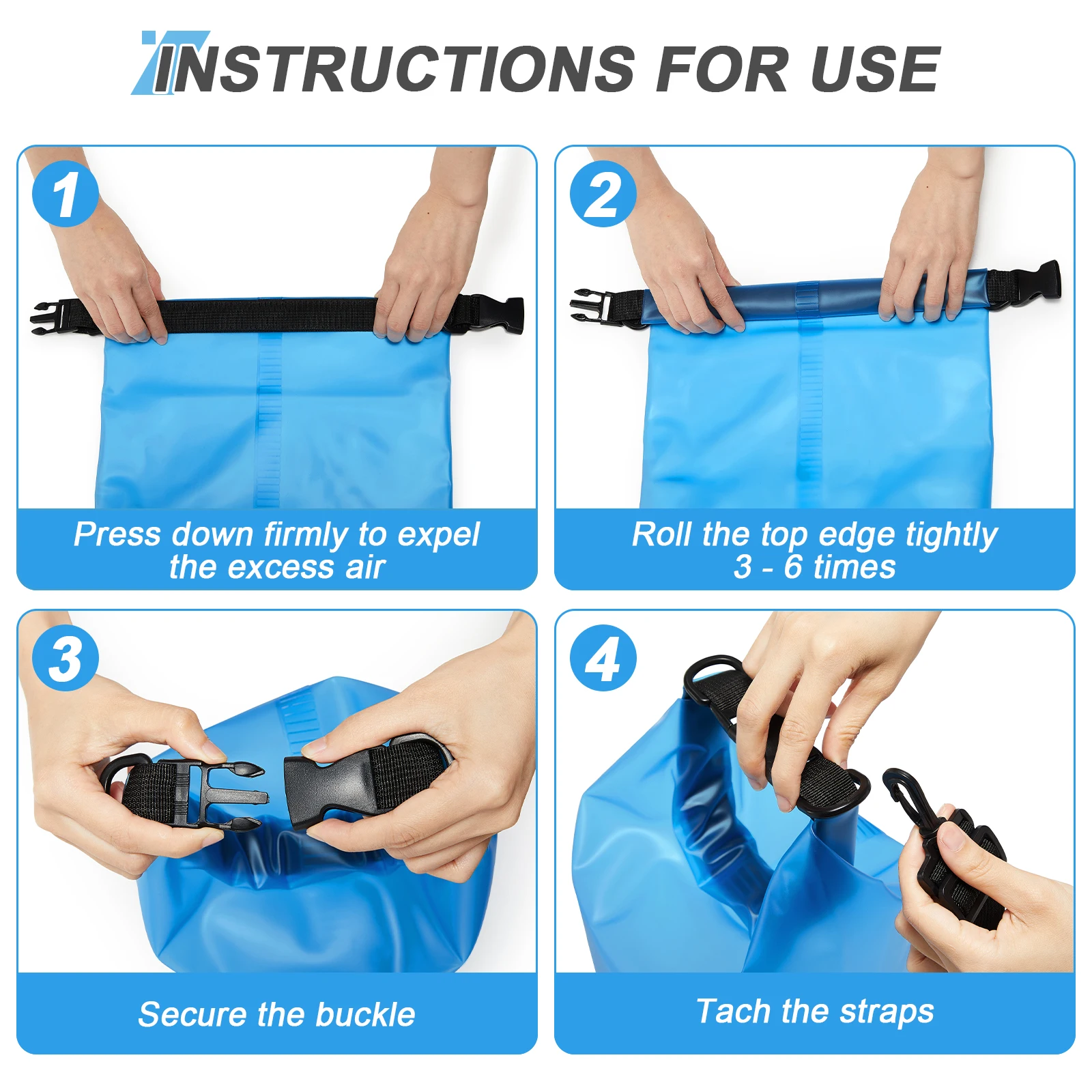 Bolsa seca impermeable para kayak, 5L 10L, pequeña bolsa seca flotante impermeable para barco, deportes, playa, pesca, Rafting, natación, Camping