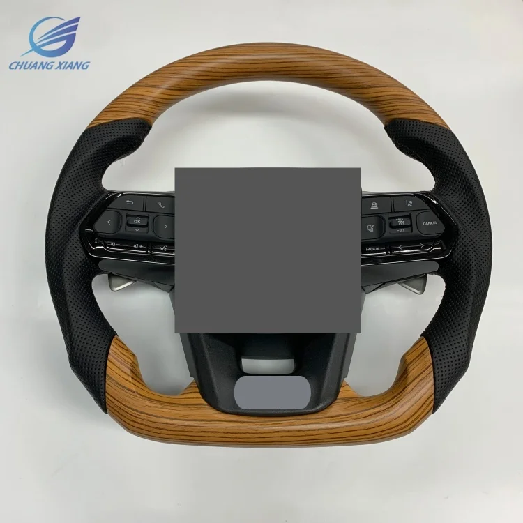 

Peach Wood Leather Car Steering Wheel for Toyota Landcruiser LC200 Hilux Auto Accessory Without airbags
