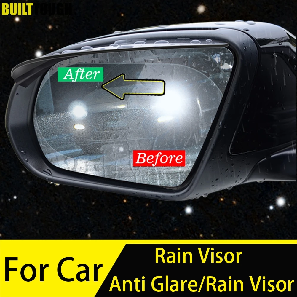 Rearview Mirror Visor Eyebrow Cover Film Anti - Fog Anti - glare Protect Rainproof Sticker Enhance Appearance Sun Rain Board Kit