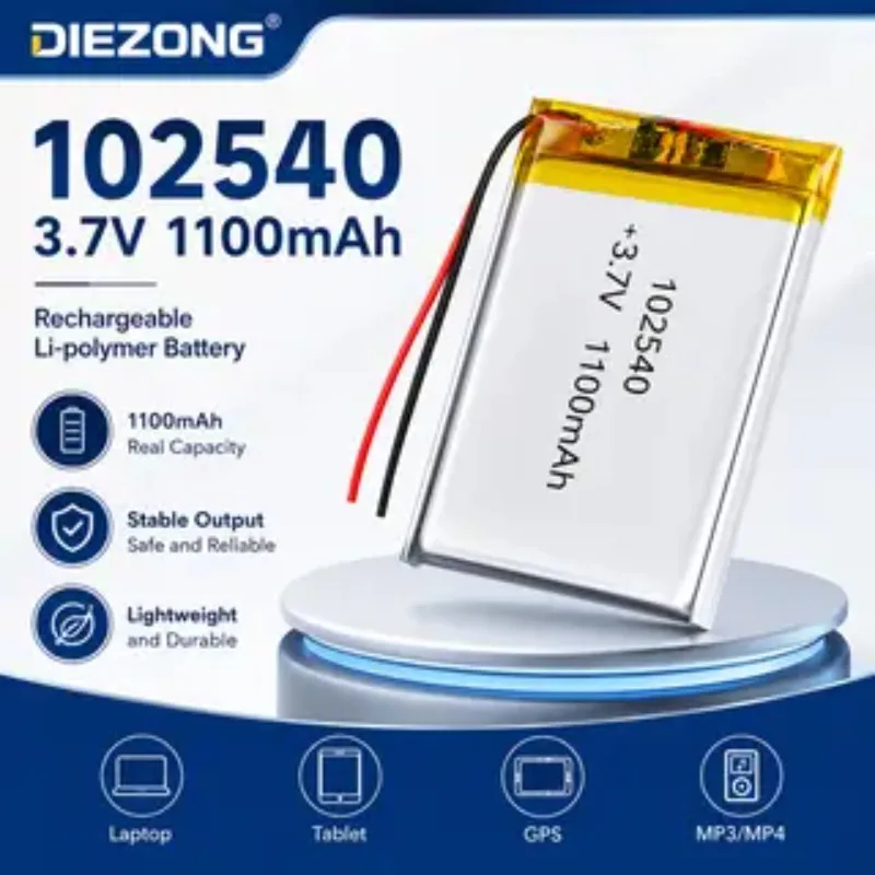 2026NEW 102540 3.7V 1100mAh Polymer Batteries for Medical Beauty Gps Locator Mp3/Mp4  Equipment Lifepo4 Battery in Stock