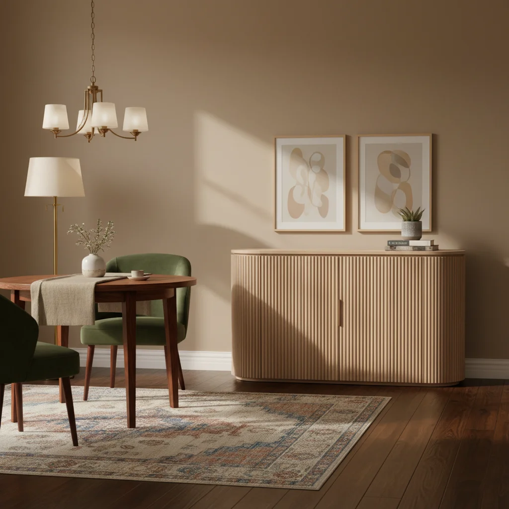 Modern Simple Side Table Dining Room Furniture Solid Black Wood Double Door Sideboard
