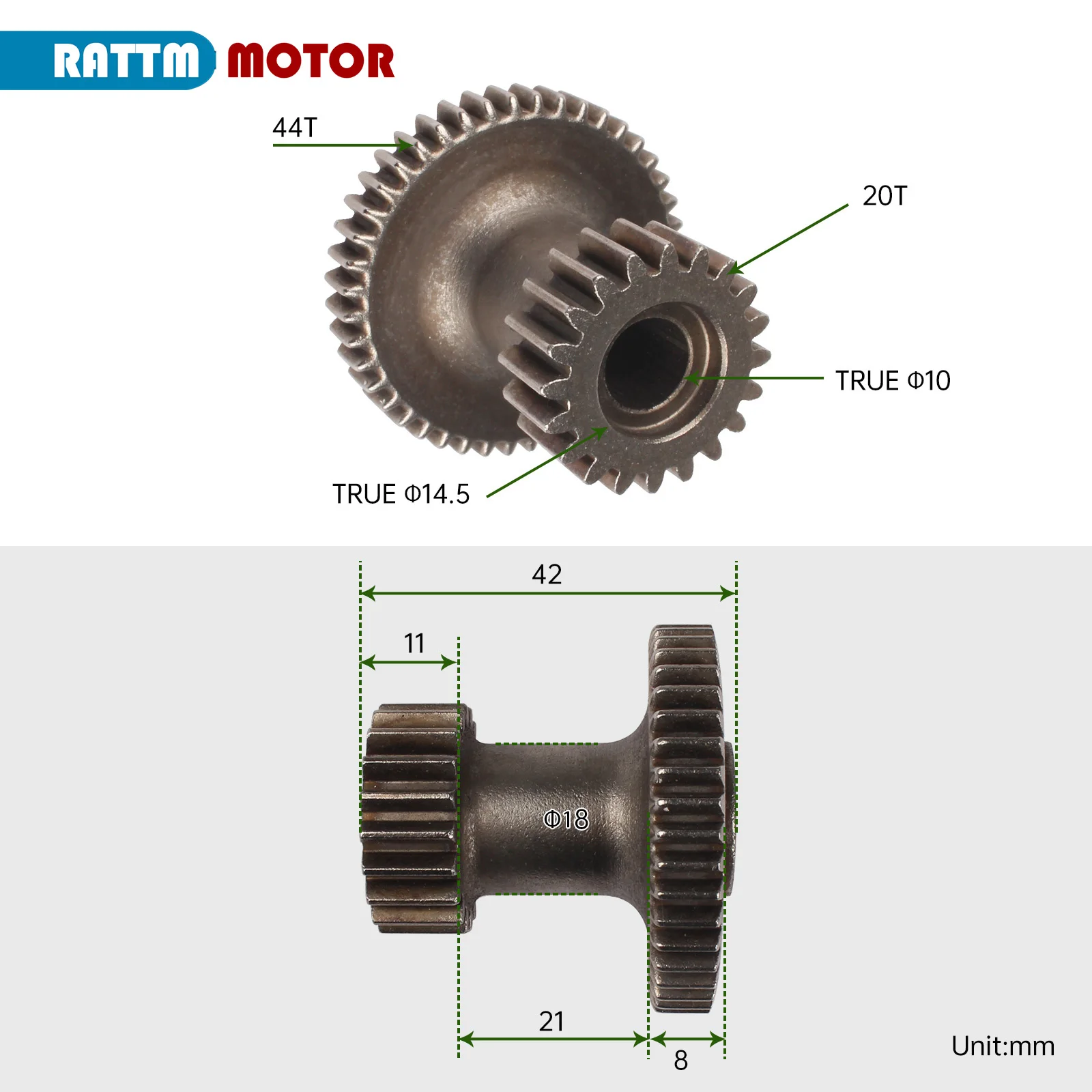Feed gear 20T/44T for WM210V-314 BHC210 CTC210 HS210 JY210V Lathe spare parts