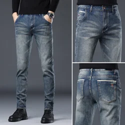 Autumn Slim Jeans Men Korean Stretch Male Casual Vintage Trousers Fashionable Comfortable Cotton Moto Streetwear Denim Pants