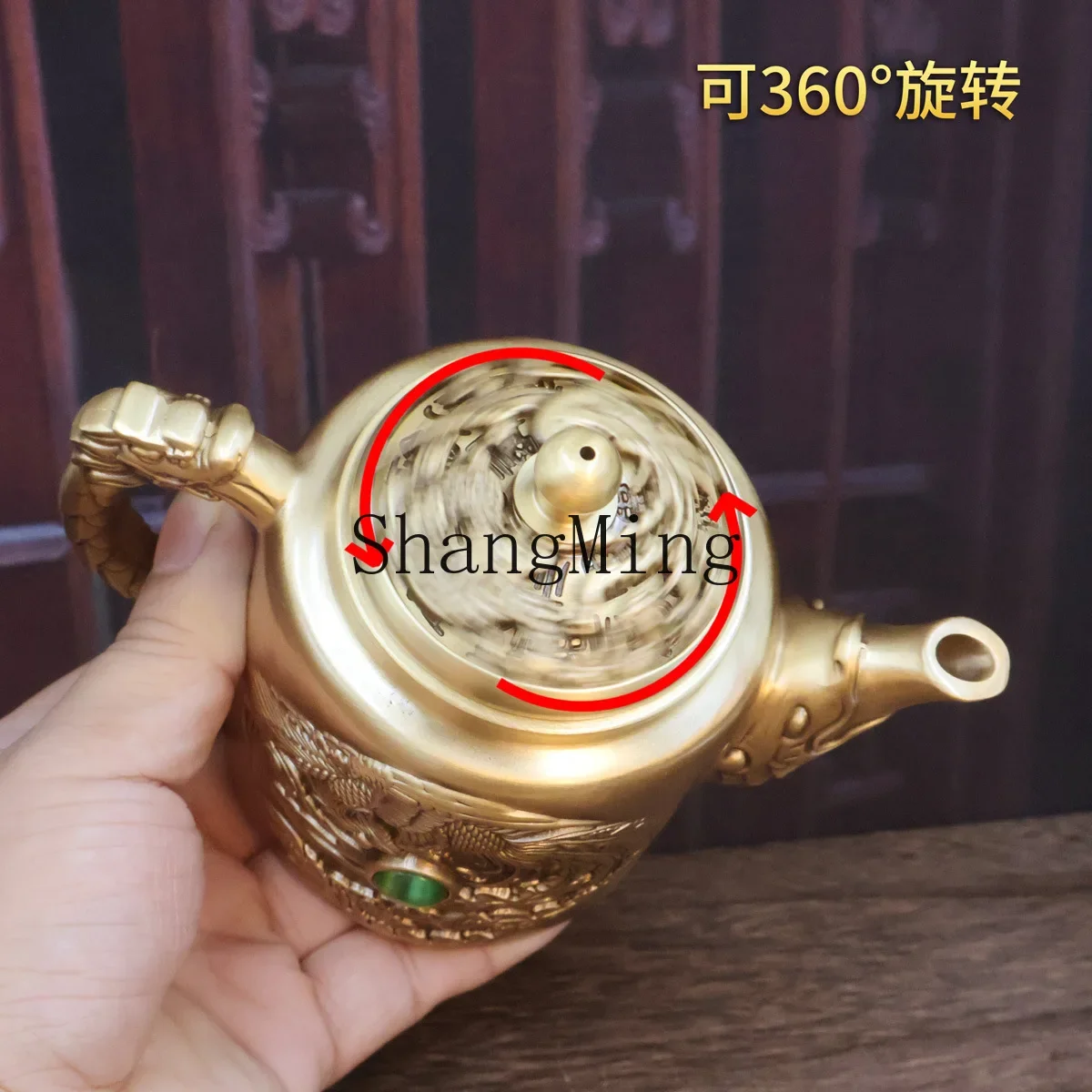 

CL Brass Dragon and Phoenix Teapot Ornament Home Office Teapot Desktop Decoration Brass Crafts Gifts Wholesale