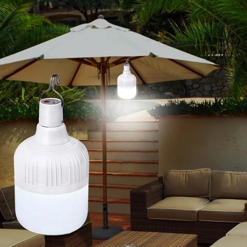 USB Rechargeable LED Emergency Lights Outdoor Bulb Portable Tent Lamp Battery Lantern BBQ Camping Light for Patio Porch Garden