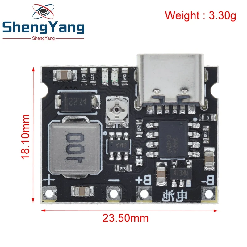 TZT Type-C USB Lithium Li-ion 18650 3.7V 4.2V Battery Charger Board DC-DC Step Up Boost Module TP4056 DIY Kit Parts