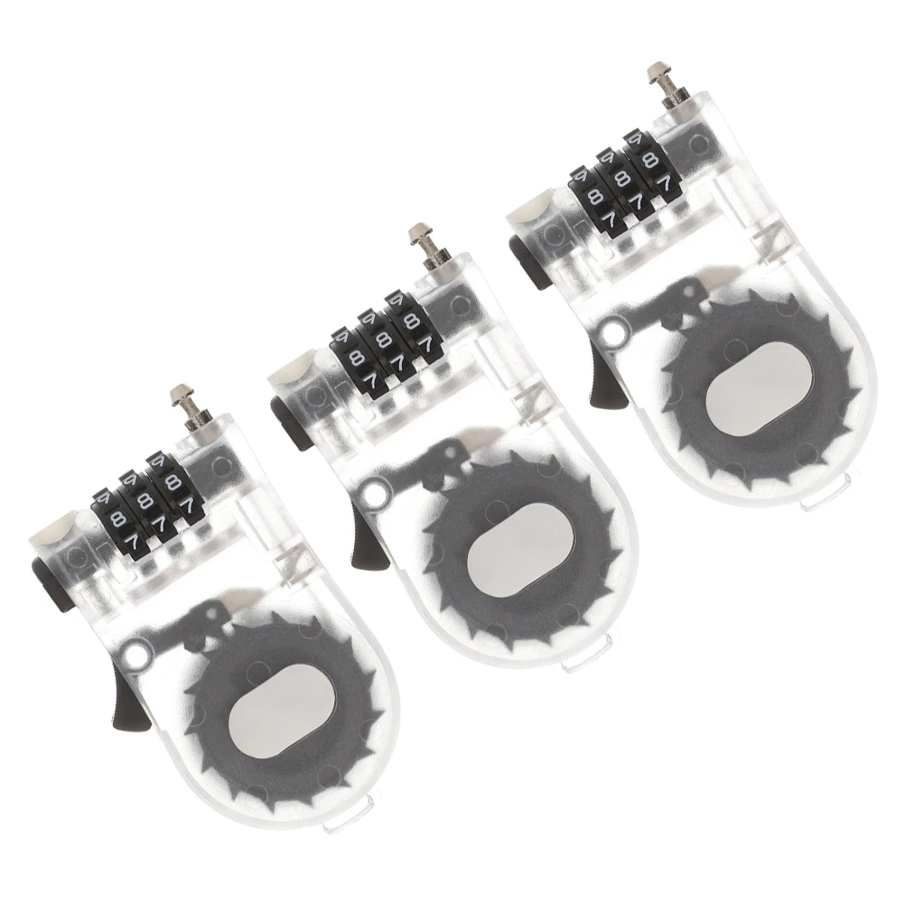 

3pcs Anti-theft Snowboard Lock Bike Scooter Portable Cable Lock White Lightweight Security for Ski Board Safety