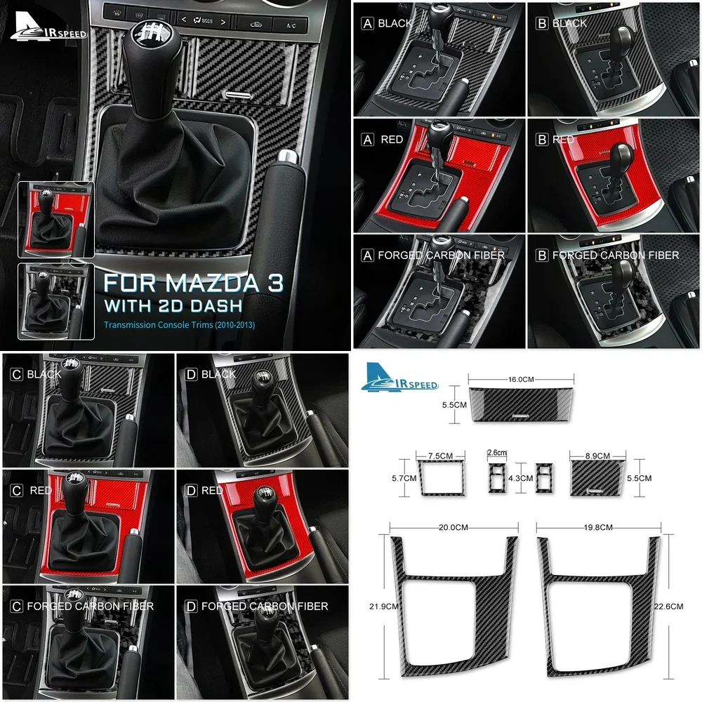 

Real Soft Carbon Fiber Interior Trim Sticker for Mazda 3 2010 2011 2012 2013 Car Accessories Gear Shift Frame Panel Cover Auto