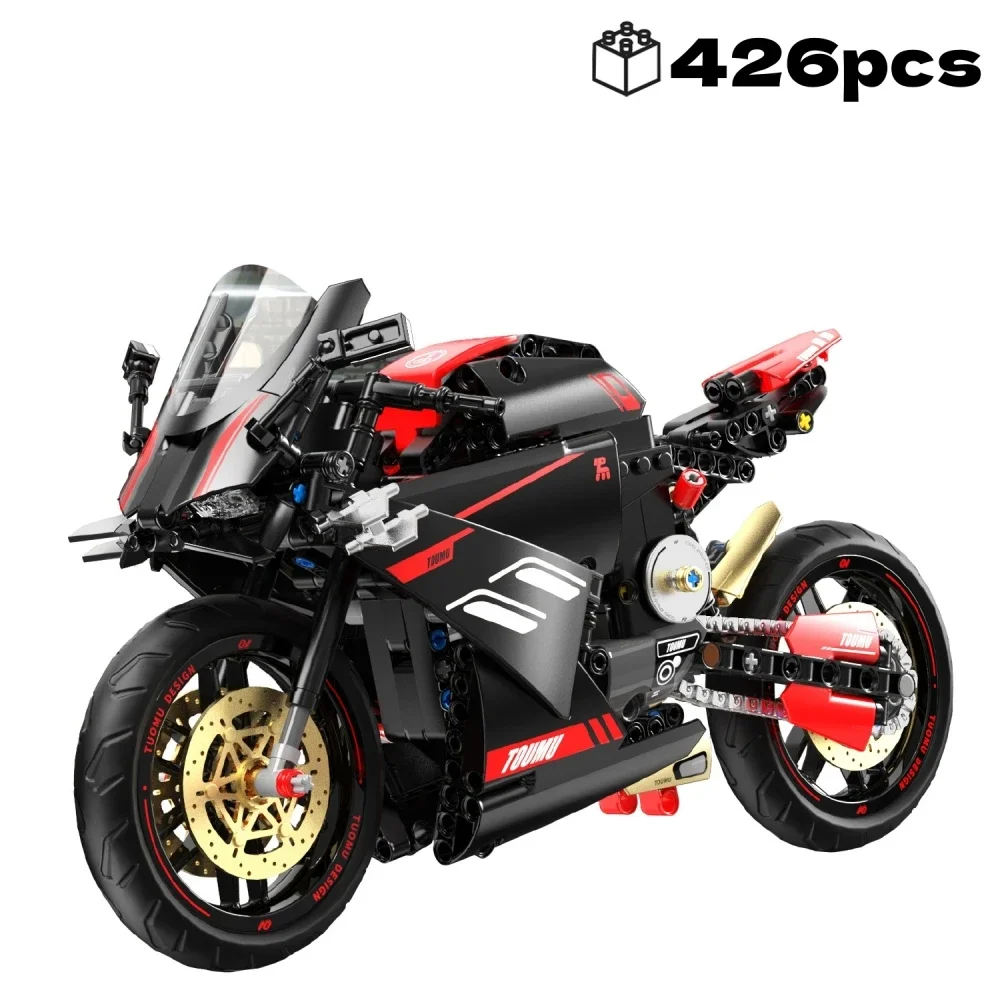 426 pçs v4 kit modelo de motocicleta 1:5 escala técnica moc blocos de construção resistente desktop colecionável adultos presente