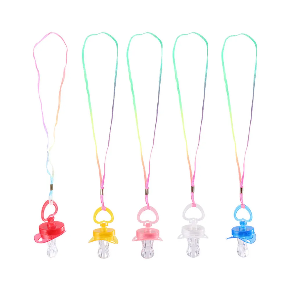 

5Pcs Glow-in-The-Dark Pacifier Whistle Set Bright Outdoor Camping Hiking Boating Fishing Party Carnival Birthday