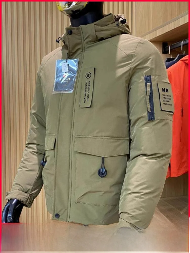 

Утепленная зимняя тактическая рабочая куртка из хлопка для мужчин: теплая, ветрозащитная, в американском стиле, для активного отдыха, молодежная мода