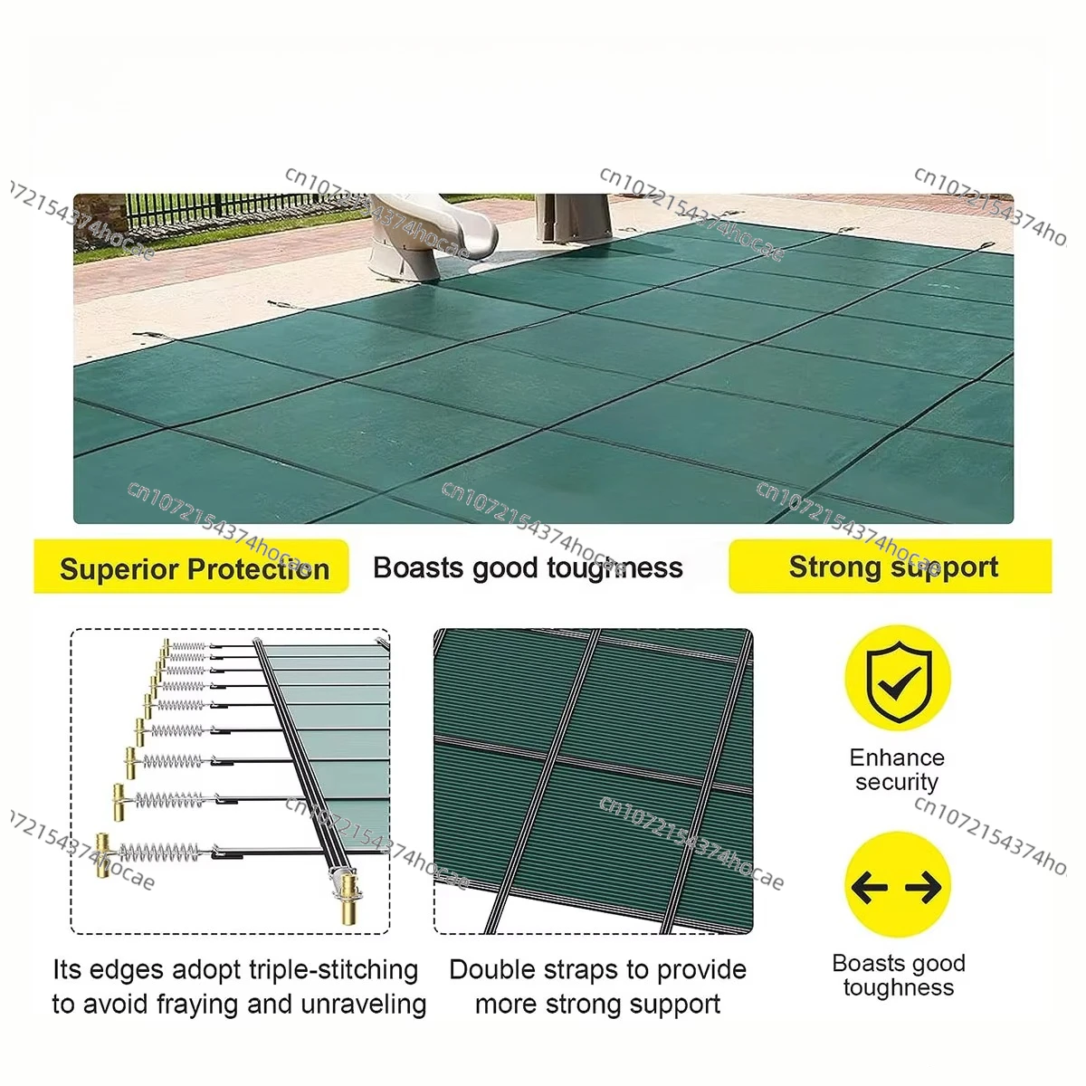 PP mesh pool cover safety protection, outdoor swimming pool custom safety cover