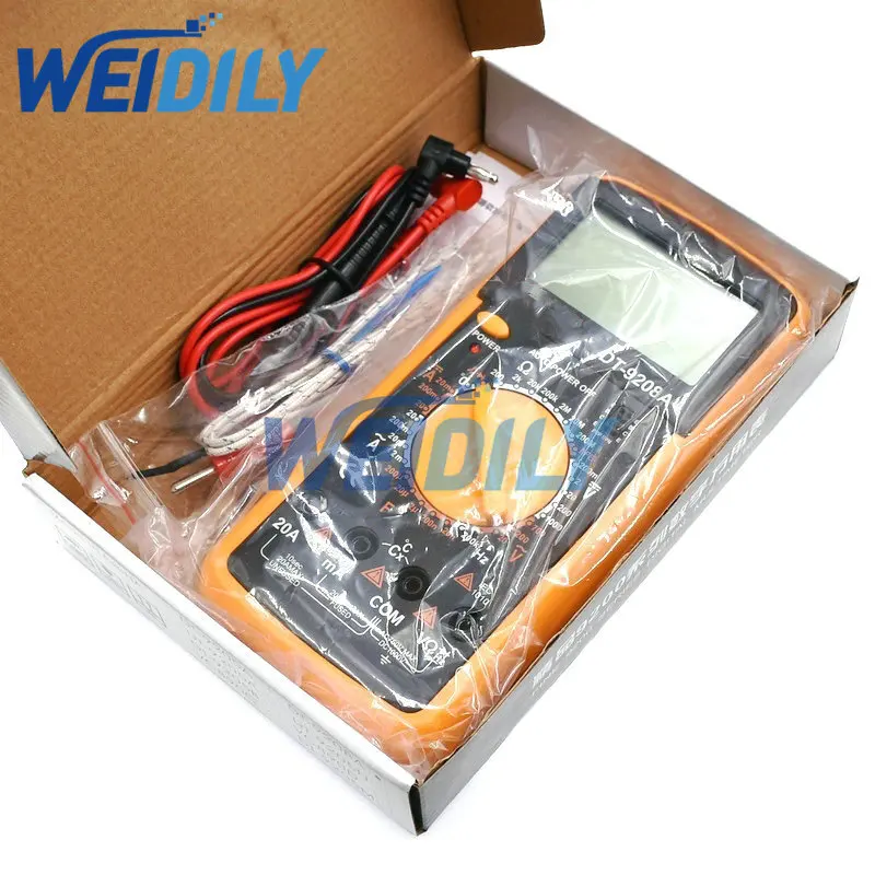 Digital Profesional Multimeter DT9208A Capacitance Temperature Measurement Frequency Logic Level Test Angle Adjustable New