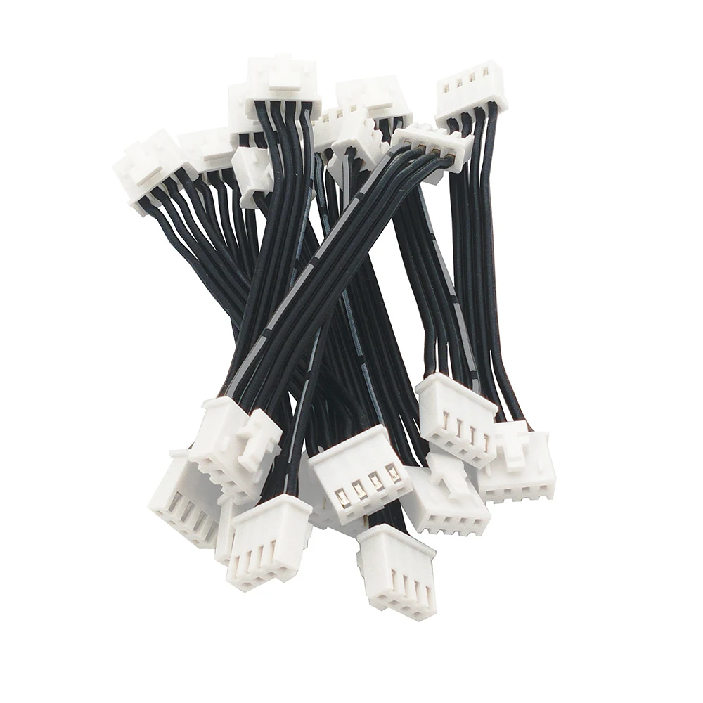 10PCS JST XHB 2.54mm Pitch 4P Connector Silicone wire 10/20cm 24AWG Black