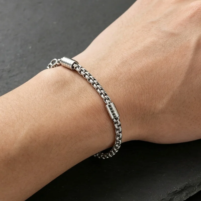 Box Chain Bracelet Unisex Men Women Punk Stainless Steel Hand Chain Waterproof Street Jewelry Gift for Boyfriend Husband