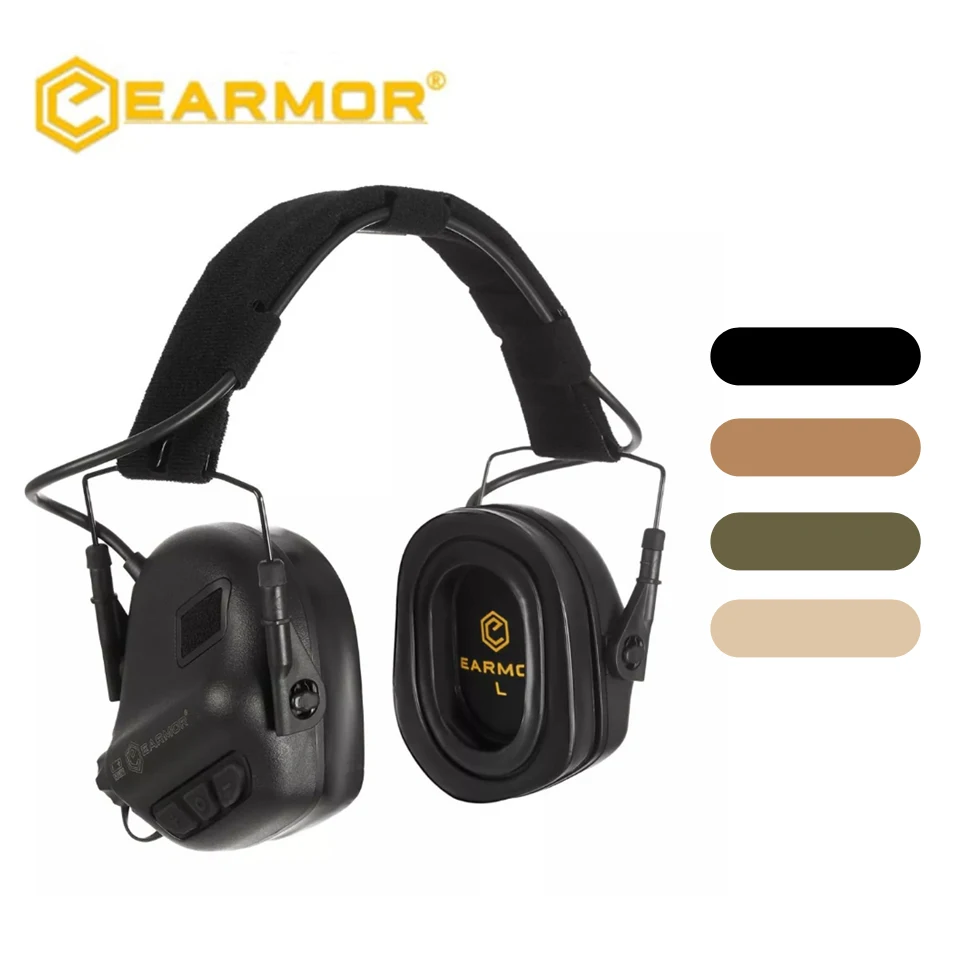 

EARMOR Hearing Protector M31 PLUS BLACK Tactical Headphones - Advanced Hearing Protection Device