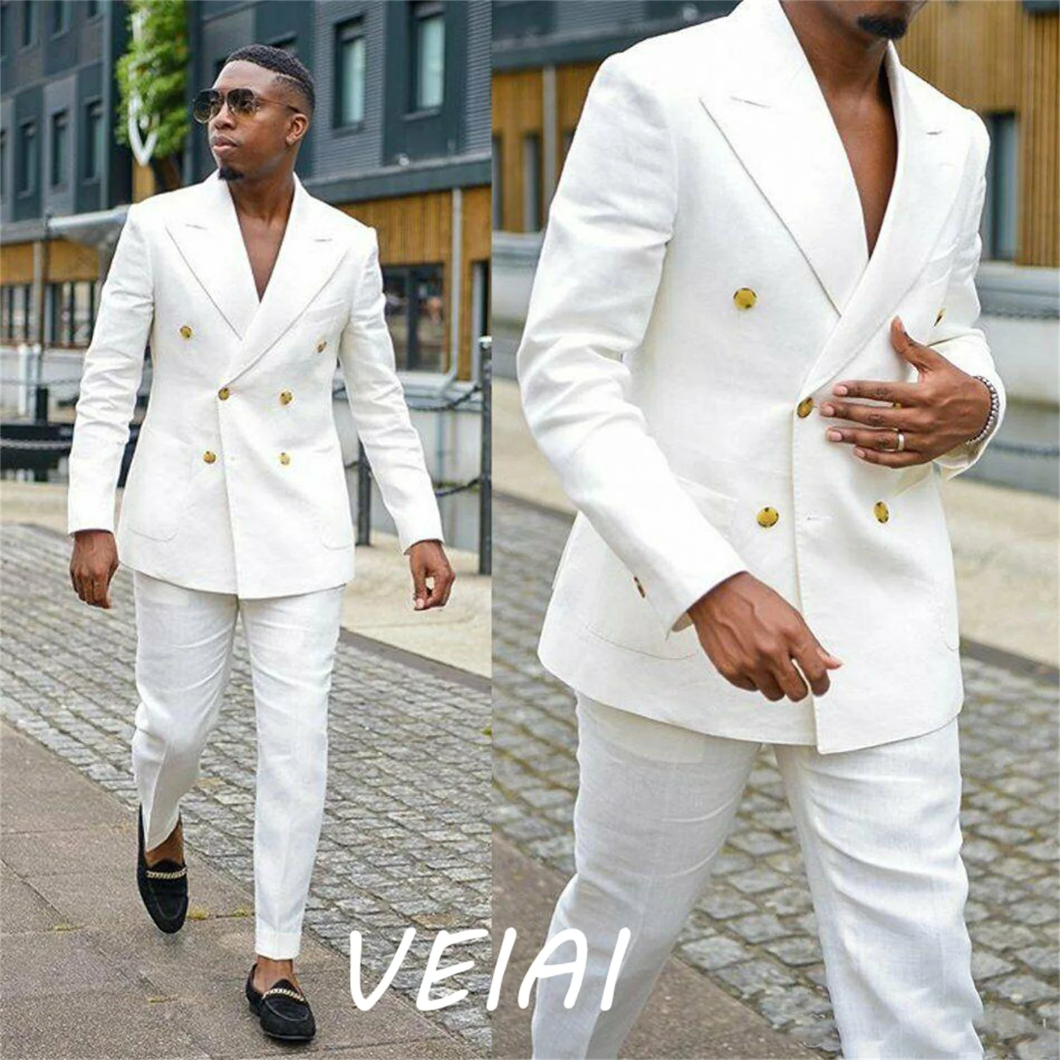 Maßgeschneiderte gelbe Herrenanzüge, schmale Passform, einreihig, für Hochzeit, formelle Partykleidung, 2-teilig, Trajes De Boda Para Hombre Completos