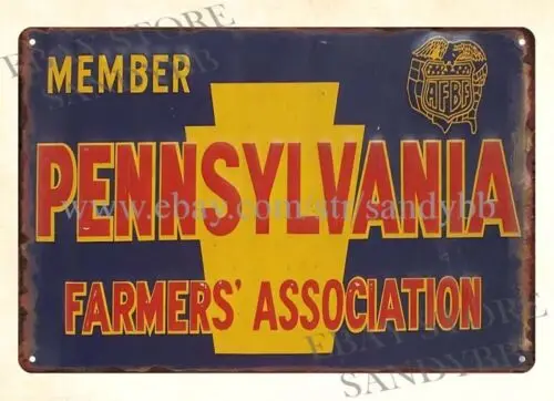 PENNSYLVANIA FARMER ASSOCIATION metal tin sign hanging wall art