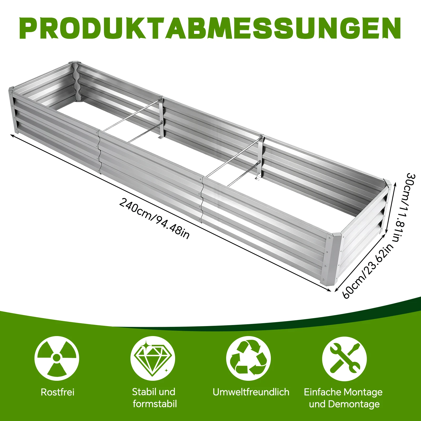 8×2×1ft Galvanized Metal Raise - Planter Raised Metal ulasan dan harga