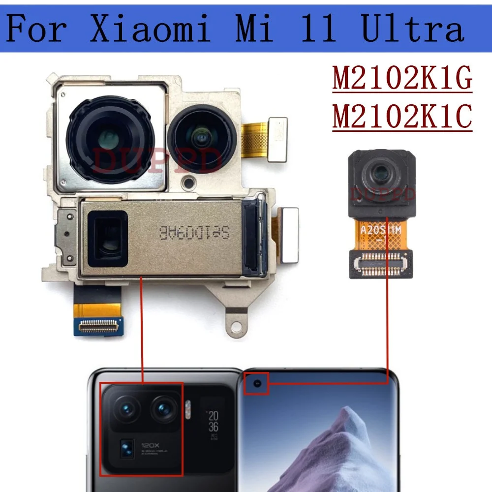 Rear Camera Module For Xiaomi Mi 11 Ultra M2102K1G, M2102K1C Front Frontal Selfie Back Main Big Camera Flex Cable Spare Parts