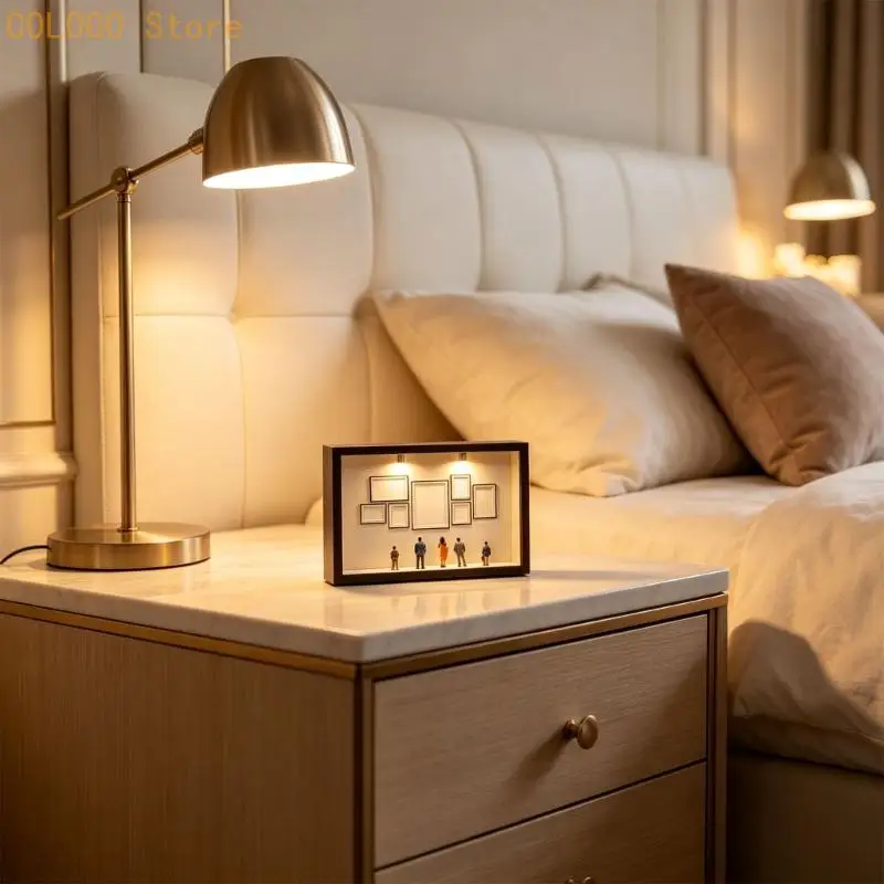 Mini Museums Silhouettes Box DIY Craft for Personalize Home Decors Mini Photo Frame Display Shadows Box with Figurines, LED