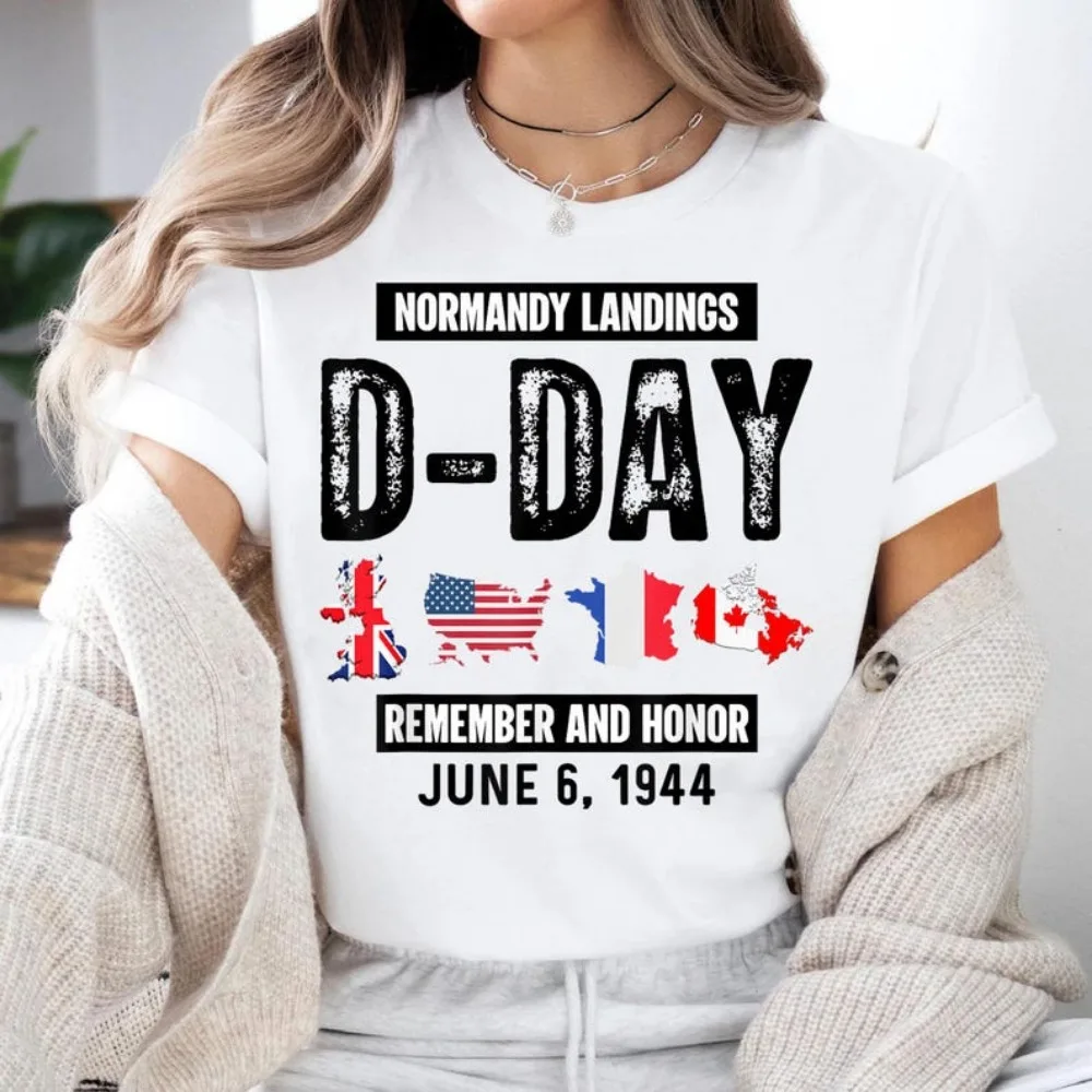 

Памятная футболка D-Day 81th Anniversary Normandy Beach Landing, комплект футболок D-Day 81, высококачественные хлопковые топы