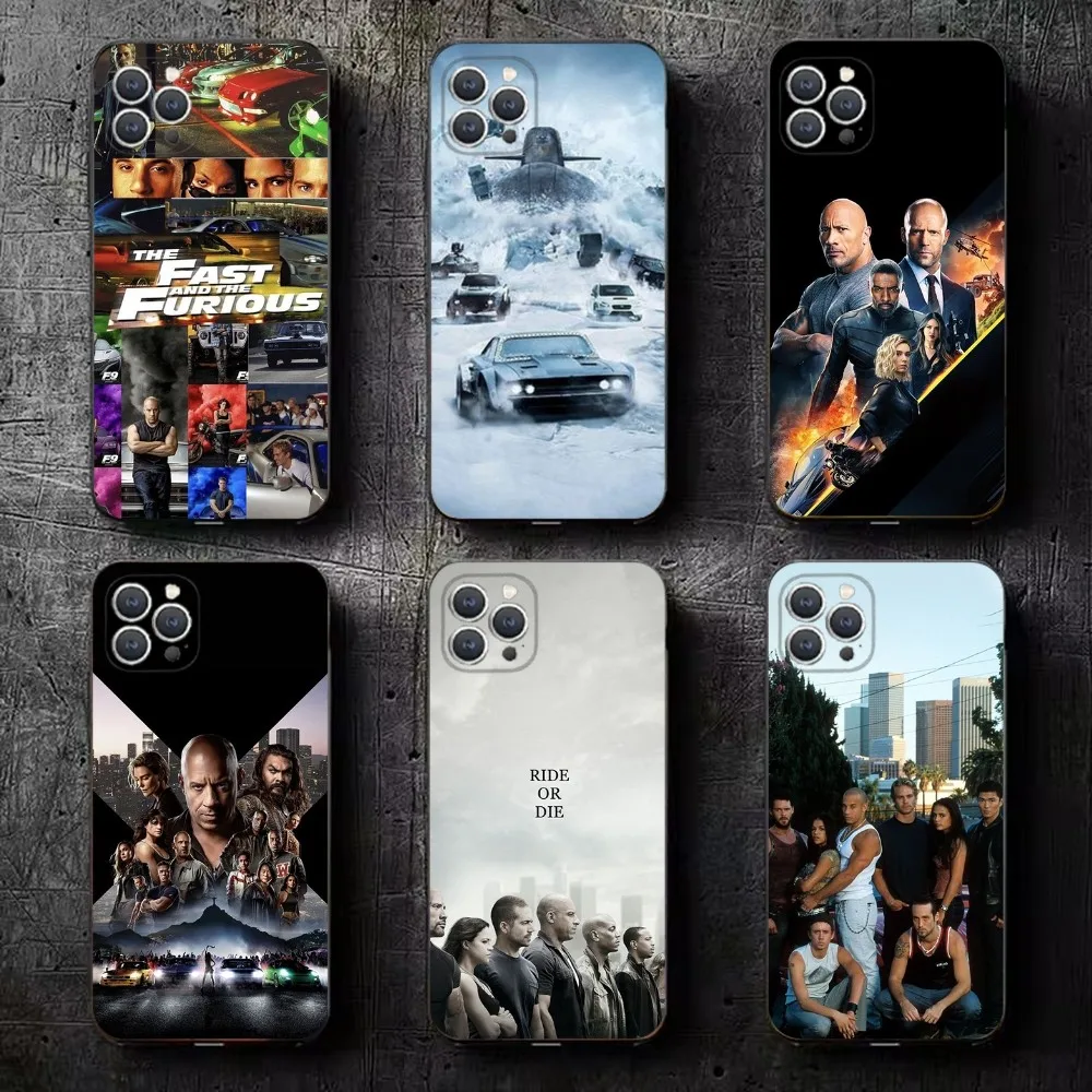 Fast and F-Furious Moive  Phone Case For iPhone 15,14,13,12,11,Plus,Pro Max,XS,X,XR,SE,Mini,8,7 Soft Silicone Black Cover