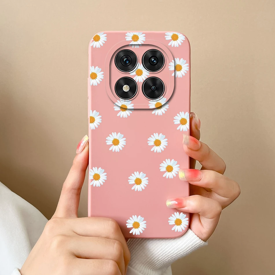 Flower Case For Xiaomi Redmi Note 14 Pro Plus Cover Liquid Silicone Full Protection Back Covers For Redmi Note14 14Pro Phone Bag