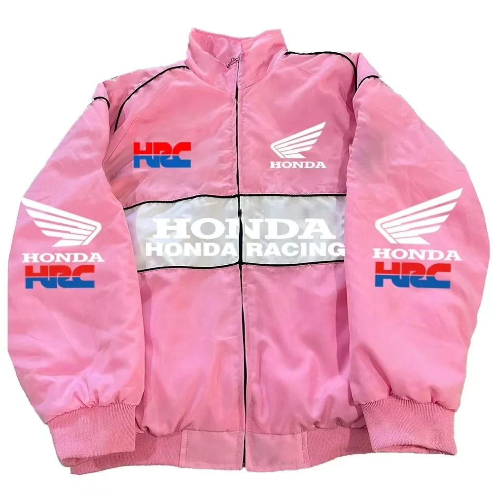 Honda Racing Jacket Men's Black Red Windbreaker Bomber