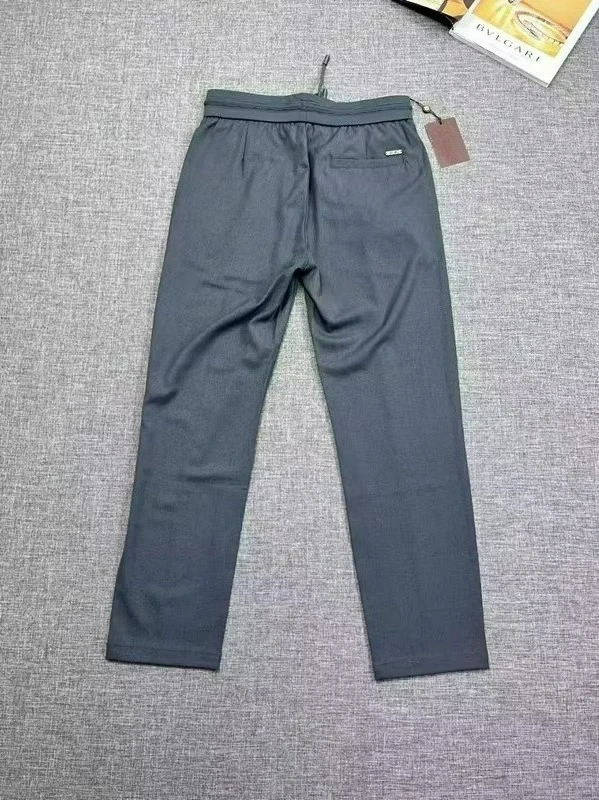 European and American LP Italian old money style light luxury 25 summer Tencel linen elastic waist straight casual pants