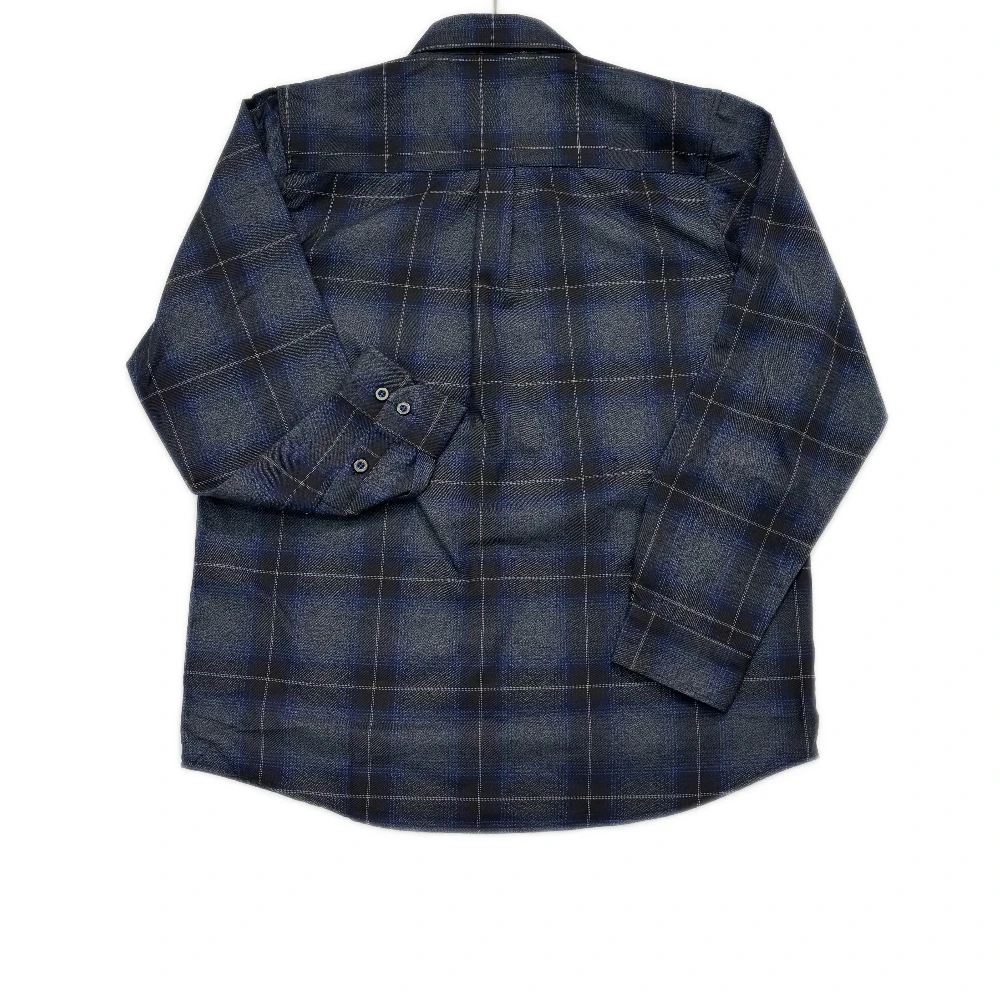 Dixxon Men's Snap Button Plaid Shirt: Gray Blue Gradient Loose Fit Biker Shacket - Casual Streetwear Riding Top