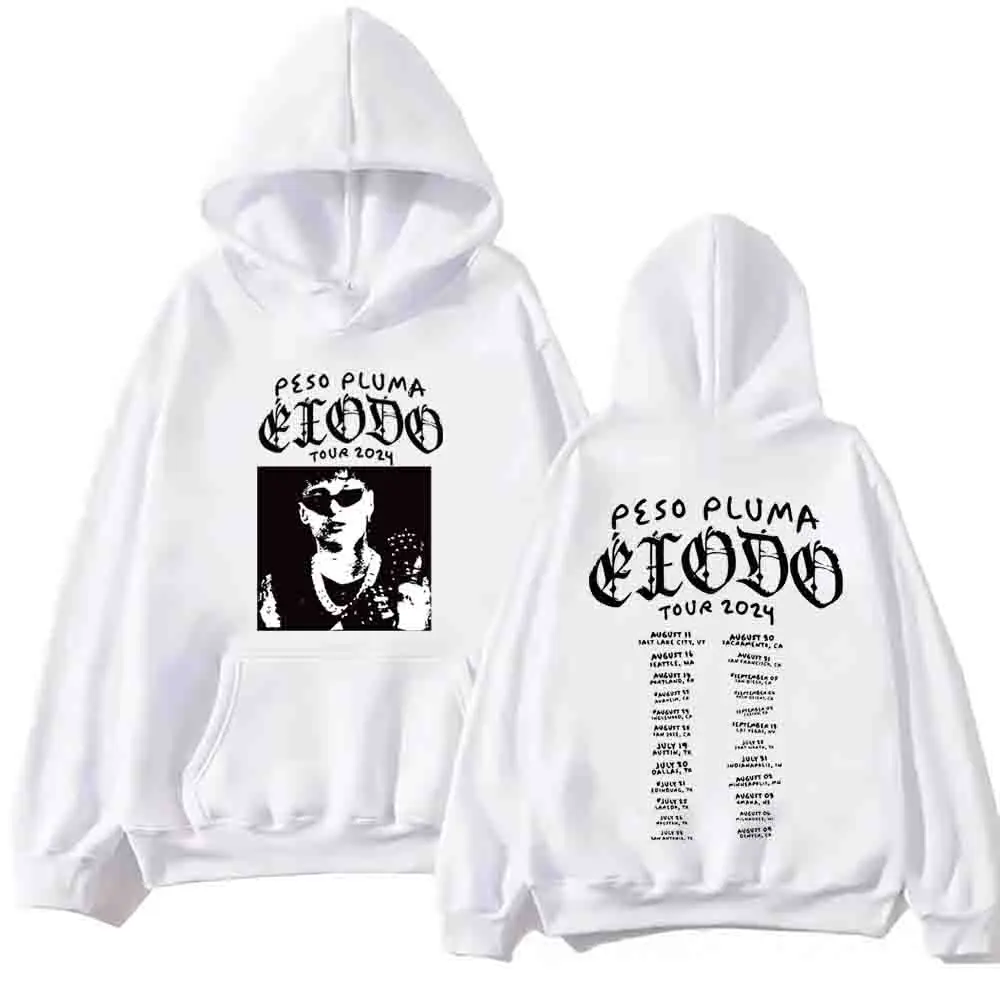 Peso Pluma Exodo Tour 2024 Bluza z kapturem Harajuku Hip Hop Pullover Tops Mężczyzna Kobieta Bluza