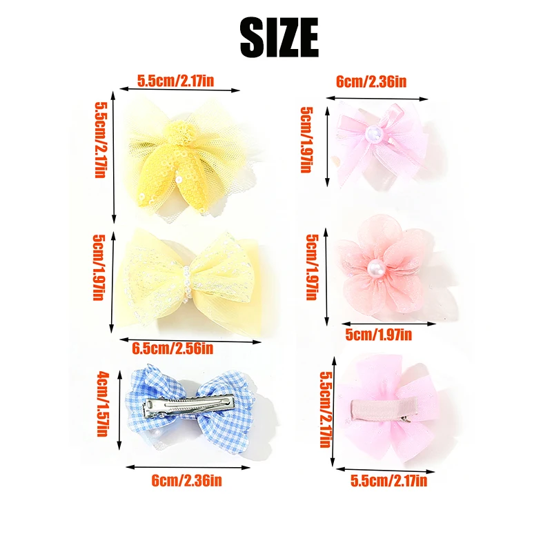 4pcs Dog Bows Stylish Hair Clips for Fur Pet Yorkie Cute Topknot Bows Flower Hair Bin Adorable Puppy Grooming Barrette