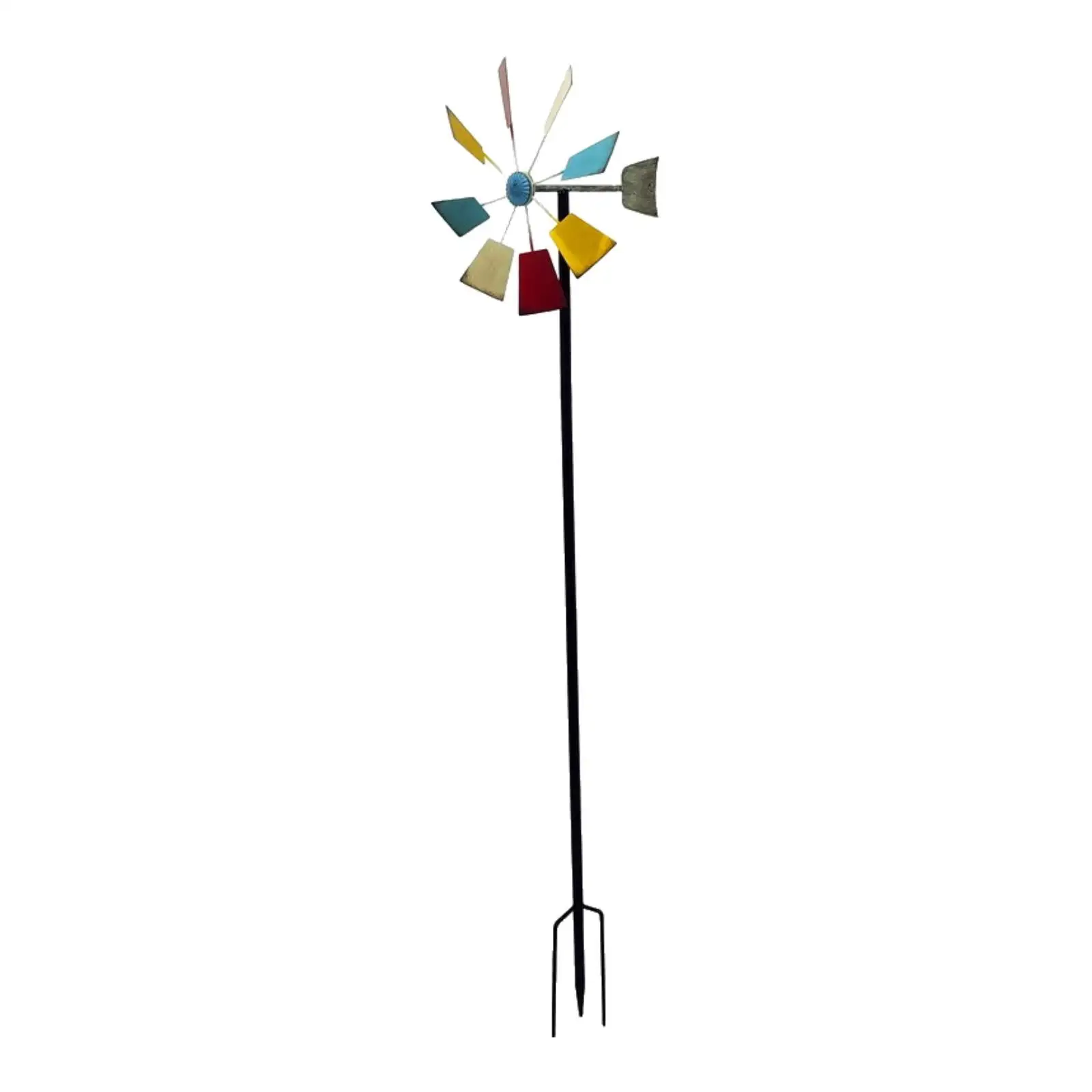 

Outdoor Metal Windmill Wind Spinner with Stake Wind Sculpture Garden Decor for Park Street Path Walkway Courtyard Garden