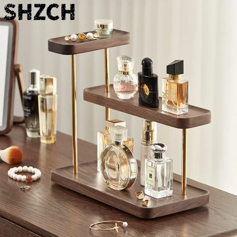 Light Luxury Organizer for CosmeticsSolid Wood Storage BoxesMulti-Functional Makeup Storage Strong Load-Bearing Jewelry Stand