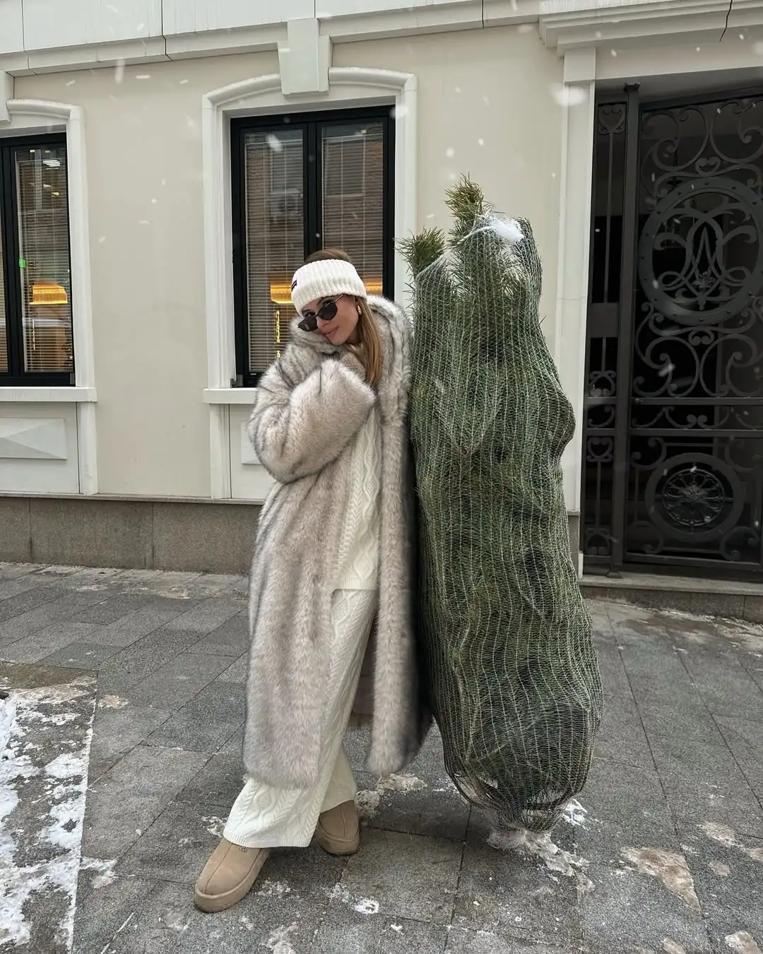 معطف نسائي غير رسمي مصبوغ على الموضة من الفرو الصناعي بأكمام طويلة وطية صدر السترة وياقة ثابتة ملابس خارجية منفوشة معطف شتوي يومي للشارع #4