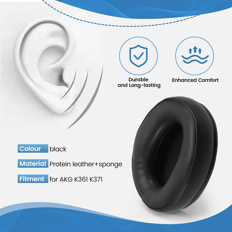 Ear Pads Replacement For AKG K361 K371 Headphones Comfortable Sponge Cushion Earpads Ideal For Headset Repair