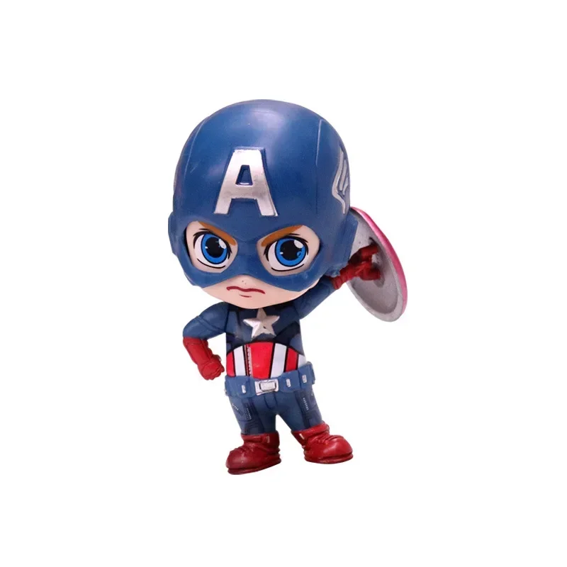 Figuras de acción de los vengadores, juguetes de PVC de Iron Man, Capitán América, Thor, Hulk, decoración de coche, modelo de personaje Kawaii, regalo para niños, 4 unidades por Set