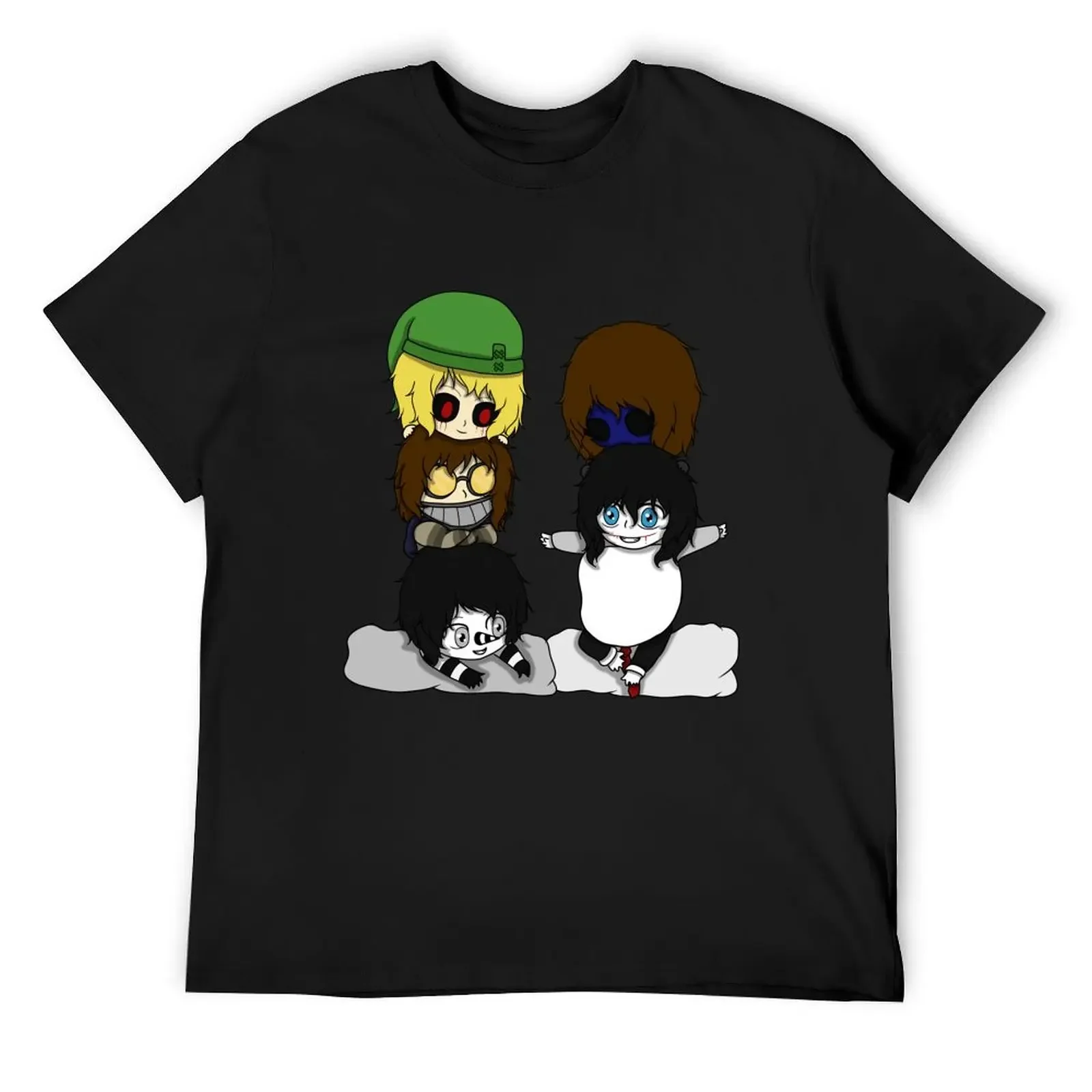 

creepypasta boys chibi T-Shirt oversizeds topping funny gifts black t-shirts for men