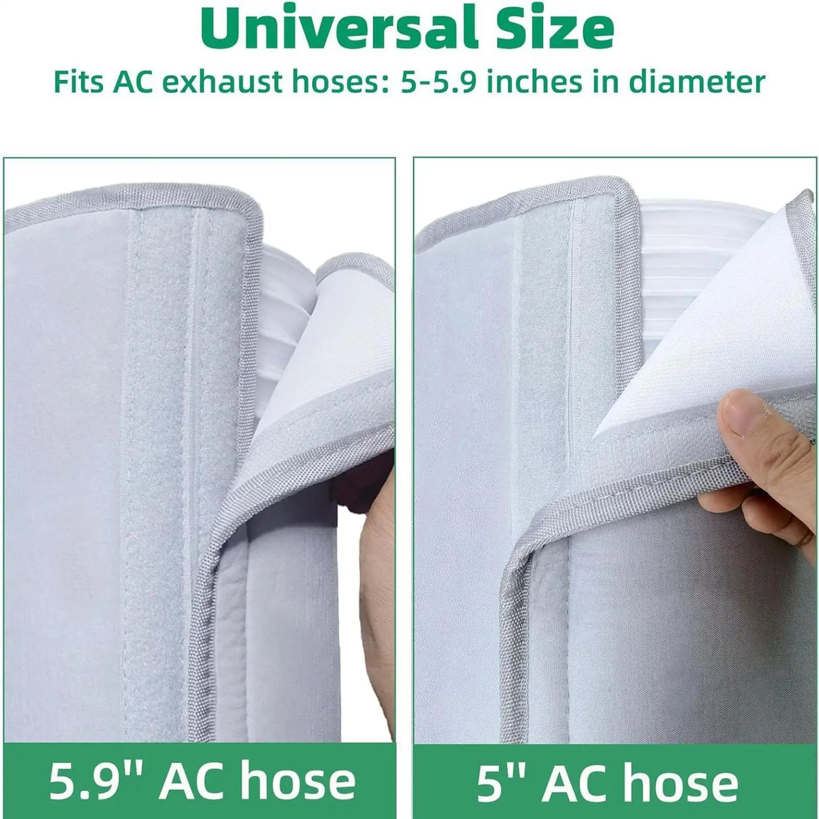 Cubierta de tubo de CA con 3 correas de hebilla, manguera de aire acondicionado portátil, funda aislante, accesorios para electrodomésticos y oficinas