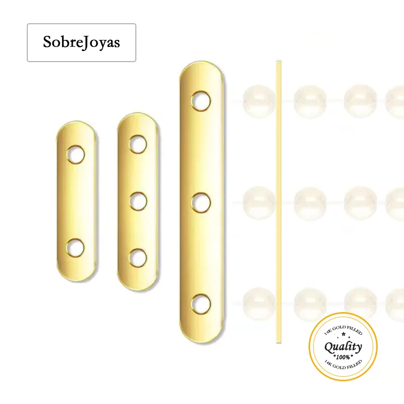

14k Gold Filled Divider Bar 2/3 Row for 4/6mm Bead DIY Jewelry Findings Bulk Necklace Bracelet Accessories