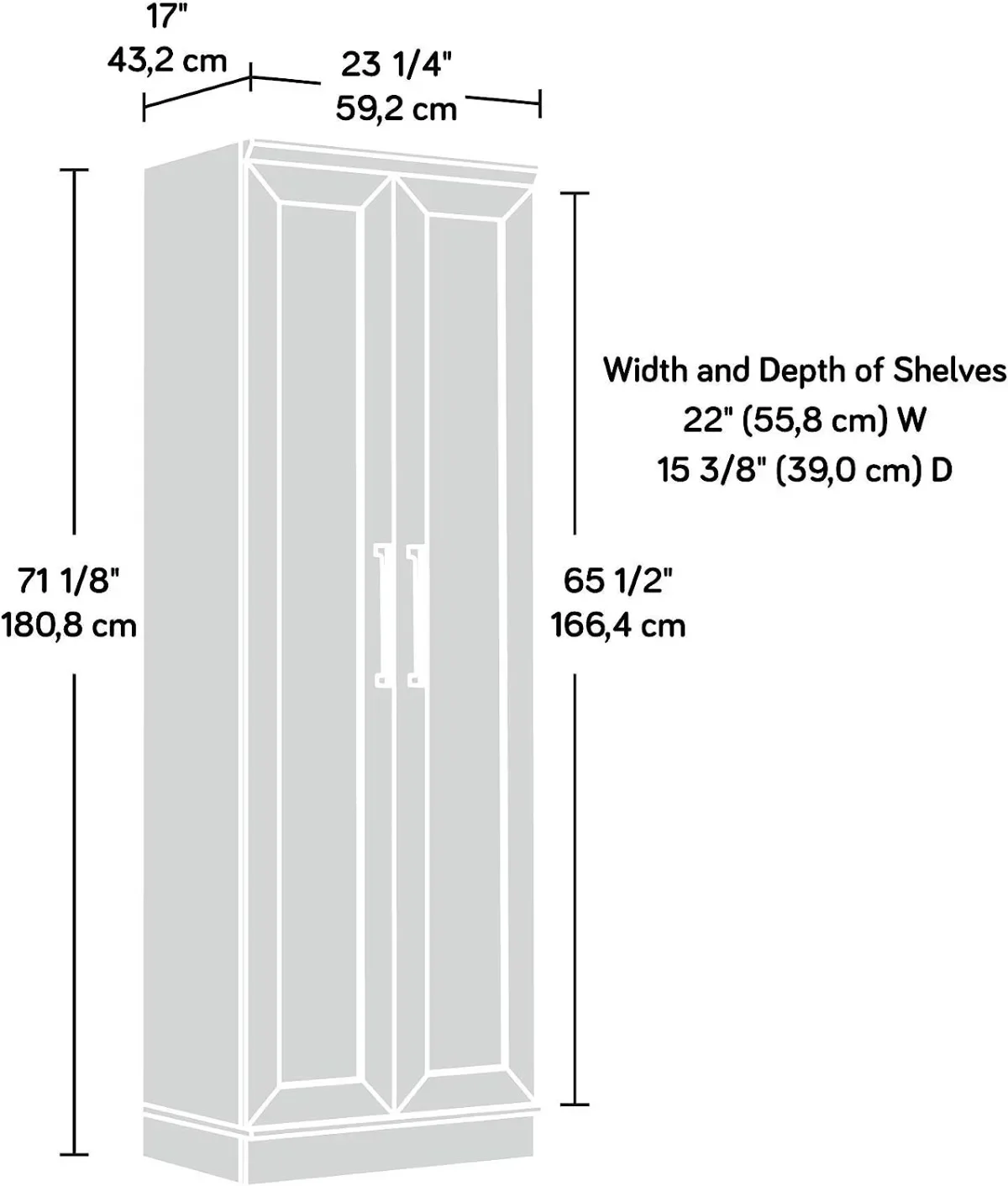 Armoire de Rangement, Finition Chêne Sel