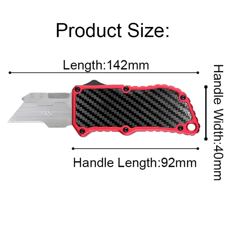 Art Craft Paper Express Box Cutting Otfs Utility Knife EDC Multi-function Hand Tool Multitool Pocketknives Keychain Red Cutter