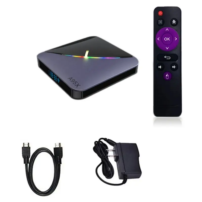 

Смарт ТВ-приставка AED7-A95X F3 Air II RGB на Android 11 с Amlogic S905W2, 4 ГБ ОЗУ, 32 ГБ ПЗУ, двухдиапазонным Wi-Fi, Bluetooth, вилка стандарта США