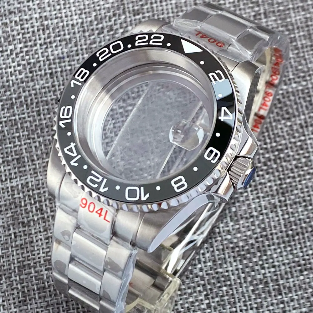 Black Grey GMT Insert 200m Waterproof Dive SUB Watch Case for NH34 NH35 NH36 NH70 NH72 ETA2824 PT5000 ST2130 MIYOTA DG MINGZHU