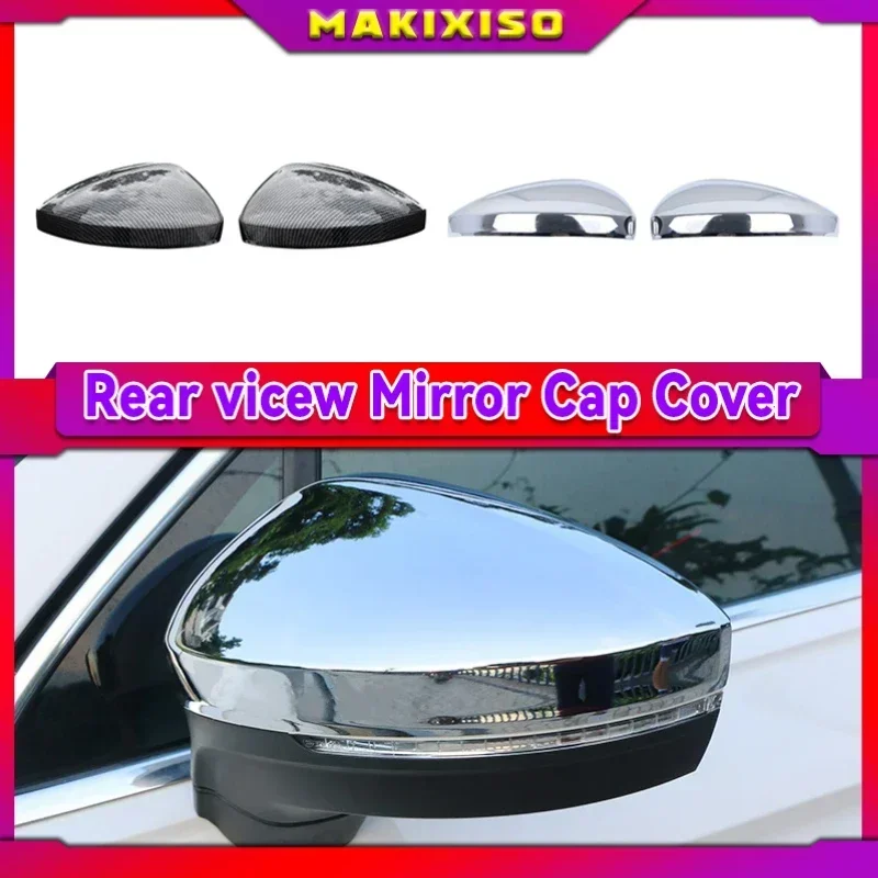 2pcs Side Wing Mirror Caps Cover for VW Tiguan Allspace L MK2 2017 2018 (Carbon Look) 2019 2020 Pair