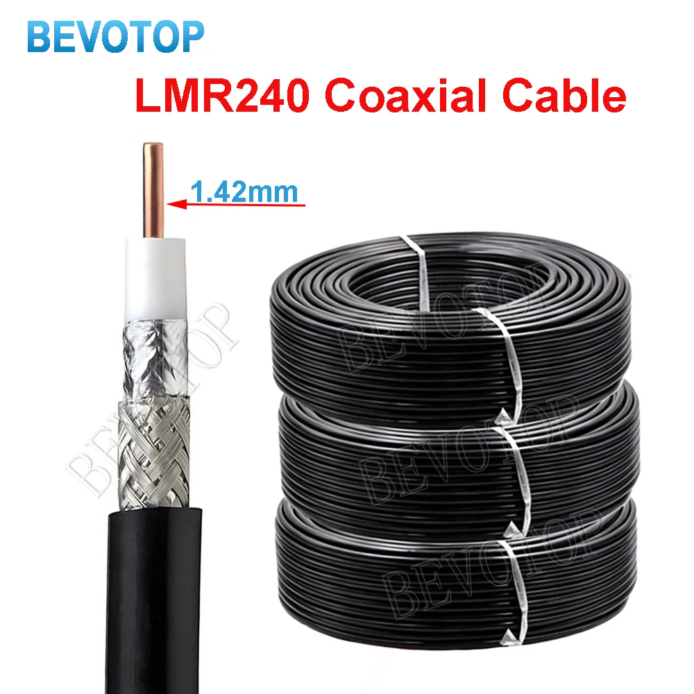 LMR240 RF Coaxial Cable 50ohm 50-4 LMR-240 Coax Pigtail Wire Antenna Pigtail Jumper Cable for Microwave Radio Project 50cm-200m
