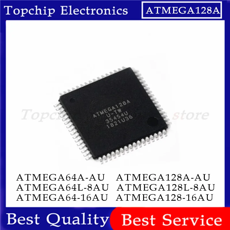 1pcs ATMEGA64-16AU ATMEGA64A-AU ATMEGA64A ATMEGA64L-8AU ATMEGA128-16AU ATMEGA128A-AU ATMEGA128L-8AU QFP-64 Chipset