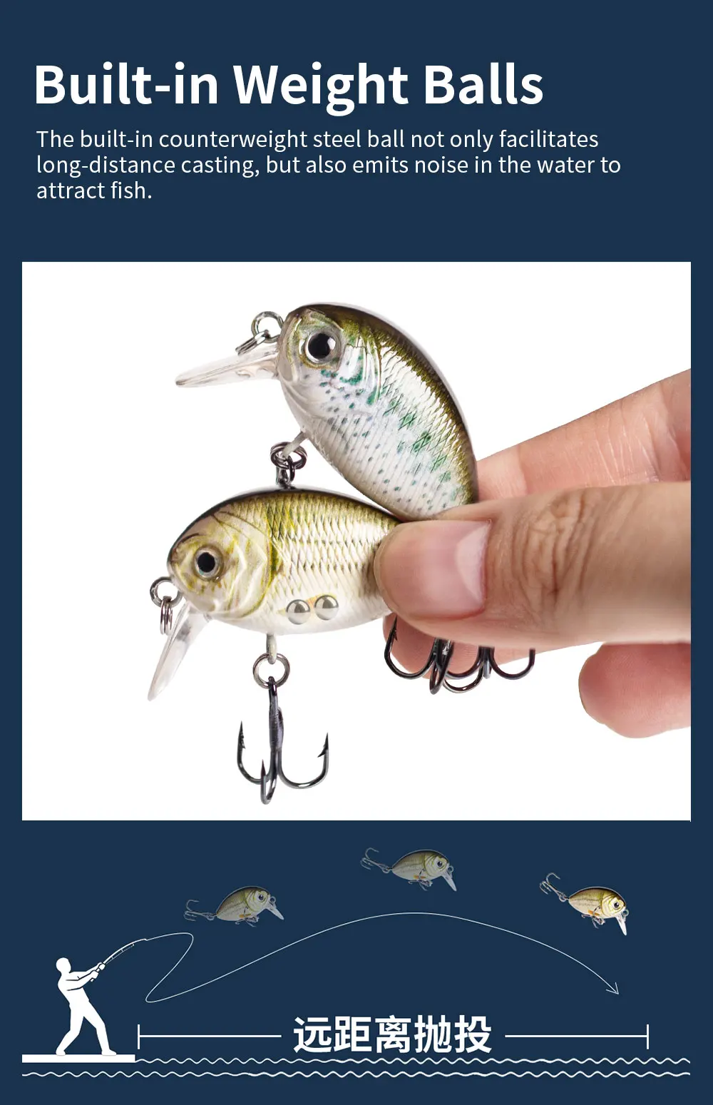 Mini-Crankbait 40mm 4g Schwimmender Micro-Wobbler Geräuscharme Angelköder für Süßwasser Harte Künstliche Minnow-Bass-Köder – Detail 5