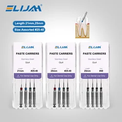 ELIJAH 4pcs/Box 21/25mm Dental Lentulo Paste Carriers Endodontic Reamers Drill Burs Endo Files Dentist Materials Instrument